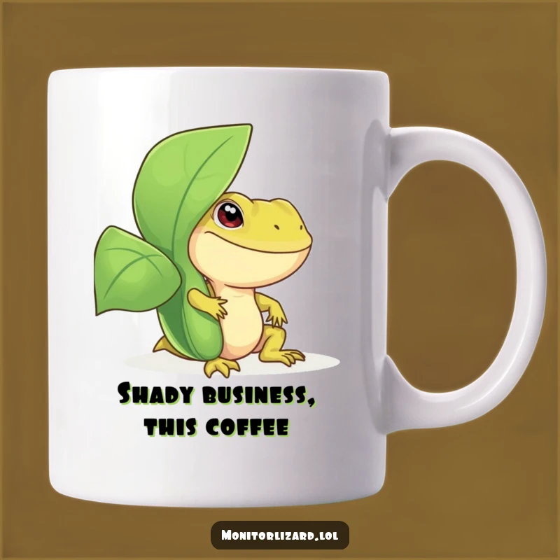 Funny Monitor Lizard Plant Peek Mug - Hilarious Reptile Gift for Nature Lovers
