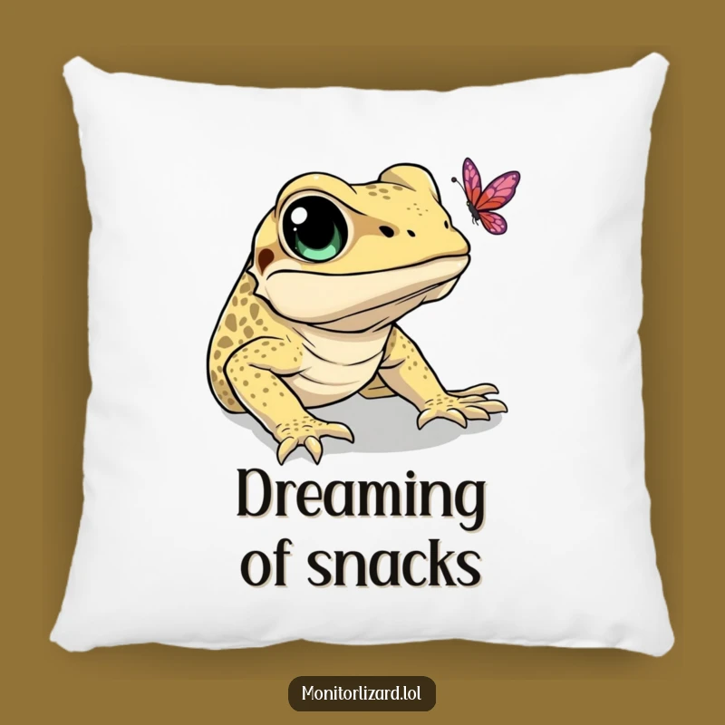 Funny Monitor Lizard Butterfly Pillow: Comfy Chase Cushion Gift