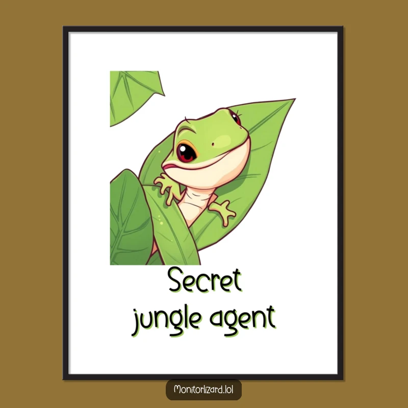 Funny Monitor Lizard Poster: Intriguing Jungle Wall Art