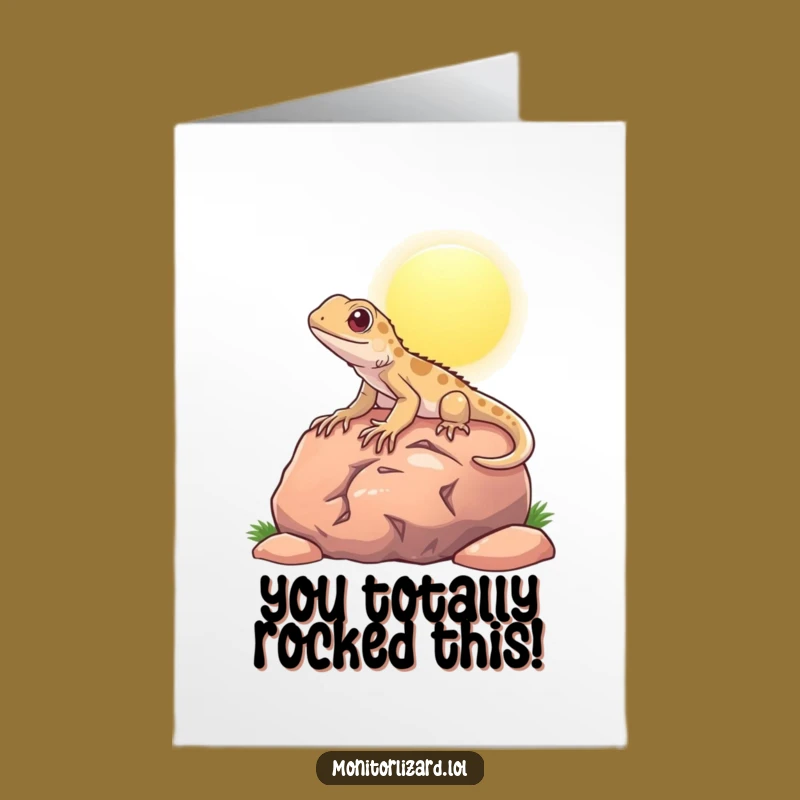 Free Printable Congrats Card: Basking Monitor Lizard Humorous Downloadable Celebration