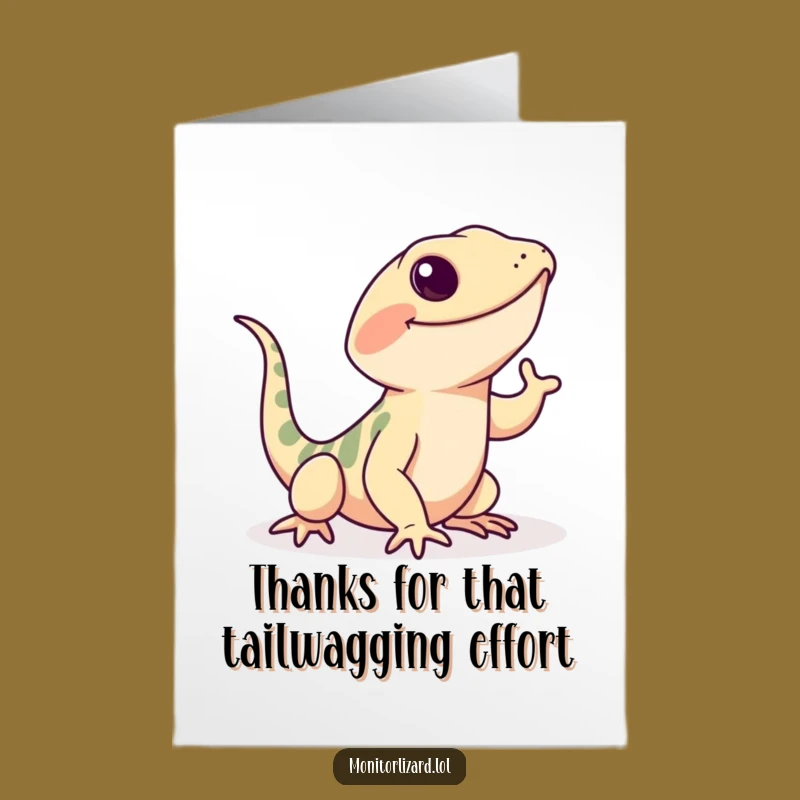 Free Printable Thank You Card: Happy Lizard Wiggle - Funny Downloadable Gift
