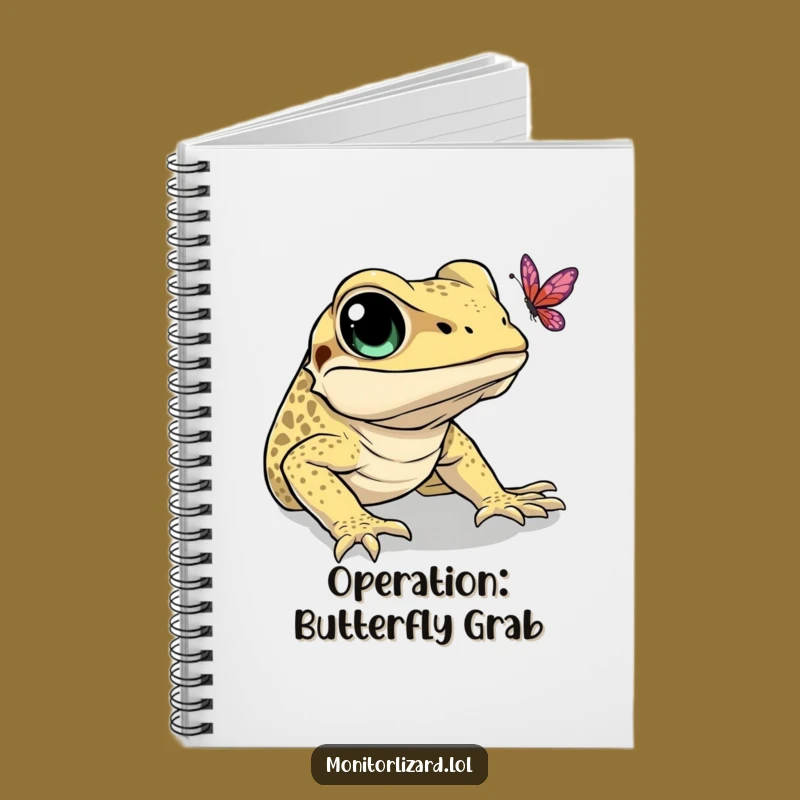 Funny Monitor Lizard Butterfly Notebook: Journal Your Pursuits with Humor