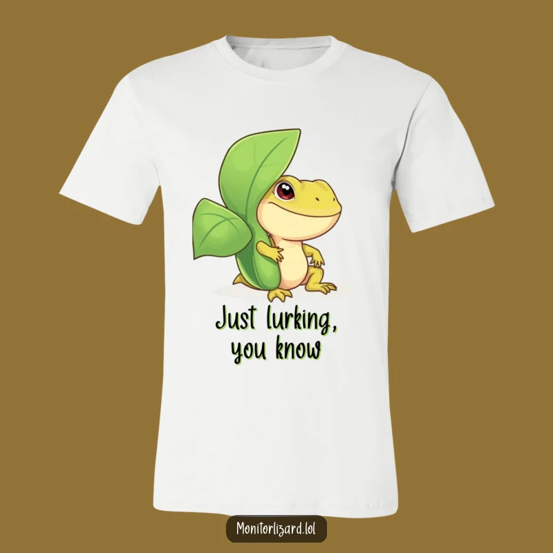 Funny Monitor Lizard T-Shirt - Playful Reptile Peeking Design, Perfect Funny Gift