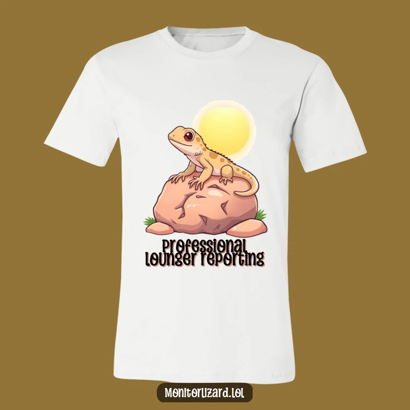 Funny Content Monitor Lizard T-Shirt: Chill Reptile Tee for Lizard Fans